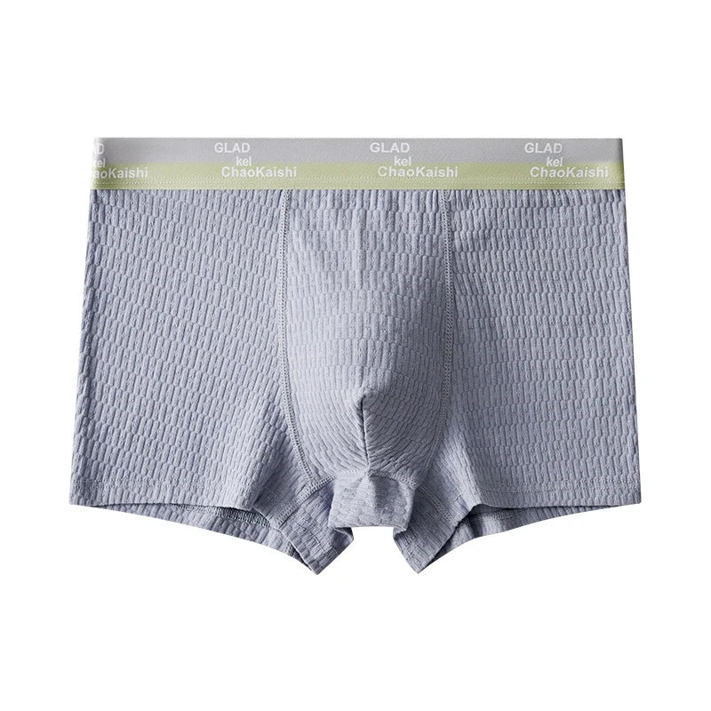 Le SET 4 Culotte Boxers en coton à bulles pour Hommes