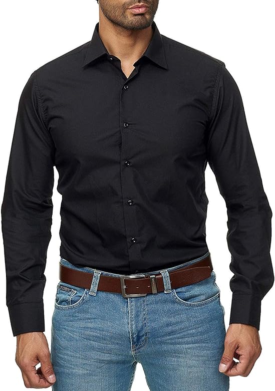 Chemise extensible non repassée et anti-froissement