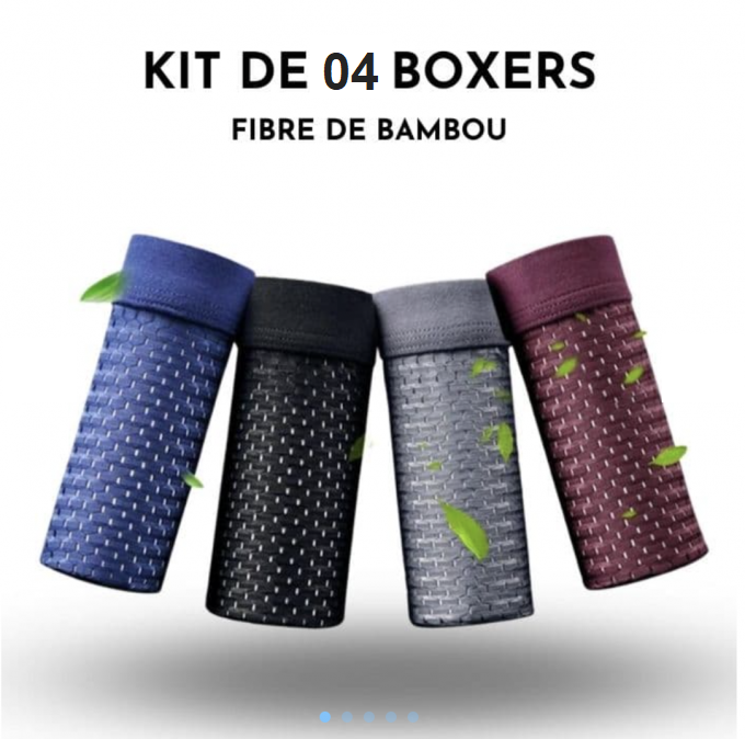 Kit 4 Boxers Slip - Culotte en Fibre de Bambou🧊